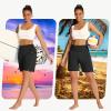 imageWomens 7quot Long Swim Board Shorts  High Waisted Quick Dry Beach Swimming Swimsuit Bottom with Liner Zip Pockets UPF5001black