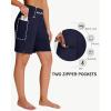 imageWomens 7quot Long Swim Board Shorts  High Waisted Quick Dry Beach Swimming Swimsuit Bottom with Liner Zip Pockets UPF5002navy