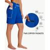 imageWomens 7quot Long Swim Board Shorts  High Waisted Quick Dry Beach Swimming Swimsuit Bottom with Liner Zip Pockets UPF5003roya Blue