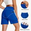 imageWomens 7quot Long Swim Board Shorts  High Waisted Quick Dry Beach Swimming Swimsuit Bottom with Liner Zip Pockets UPF5003roya Blue