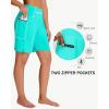 imageWomens 7quot Long Swim Board Shorts  High Waisted Quick Dry Beach Swimming Swimsuit Bottom with Liner Zip Pockets UPF5004lake Grenn