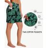 imageWomens 7quot Long Swim Board Shorts  High Waisted Quick Dry Beach Swimming Swimsuit Bottom with Liner Zip Pockets UPF5005leaf