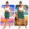 imageWomens 7quot Long Swim Board Shorts  High Waisted Quick Dry Beach Swimming Swimsuit Bottom with Liner Zip Pockets UPF5005leaf