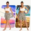 imageWomens 7quot Long Swim Board Shorts  High Waisted Quick Dry Beach Swimming Swimsuit Bottom with Liner Zip Pockets UPF5006leopard
