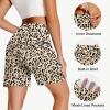 imageWomens 7quot Long Swim Board Shorts  High Waisted Quick Dry Beach Swimming Swimsuit Bottom with Liner Zip Pockets UPF5006leopard
