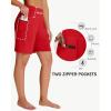 imageWomens 7quot Long Swim Board Shorts  High Waisted Quick Dry Beach Swimming Swimsuit Bottom with Liner Zip Pockets UPF5007red