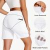 imageWomens 7quot Long Swim Board Shorts  High Waisted Quick Dry Beach Swimming Swimsuit Bottom with Liner Zip Pockets UPF5008white