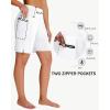 imageWomens 7quot Long Swim Board Shorts  High Waisted Quick Dry Beach Swimming Swimsuit Bottom with Liner Zip Pockets UPF5008white