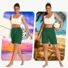 imageWomens 7quot Long Swim Board Shorts  High Waisted Quick Dry Beach Swimming Swimsuit Bottom with Liner Zip Pockets UPF5010green