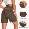 imageWomens 7quot Long Swim Board Shorts  High Waisted Quick Dry Beach Swimming Swimsuit Bottom with Liner Zip Pockets UPF5011brown
