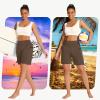 imageWomens 7quot Long Swim Board Shorts  High Waisted Quick Dry Beach Swimming Swimsuit Bottom with Liner Zip Pockets UPF5011brown