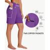 imageWomens 7quot Long Swim Board Shorts  High Waisted Quick Dry Beach Swimming Swimsuit Bottom with Liner Zip Pockets UPF5012dark Purple