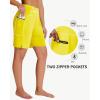 imageWomens 7quot Long Swim Board Shorts  High Waisted Quick Dry Beach Swimming Swimsuit Bottom with Liner Zip Pockets UPF5013yellow