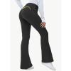 imageWomens Fleece Lined Pants Winter Warm Leggings Water Resistant Flare Bootcut Hiking Thermal Outdoor Cargo PocketsBlack