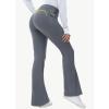 imageWomens Fleece Lined Pants Winter Warm Leggings Water Resistant Flare Bootcut Hiking Thermal Outdoor Cargo PocketsGrey