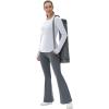 imageWomens Fleece Lined Pants Winter Warm Leggings Water Resistant Flare Bootcut Hiking Thermal Outdoor Cargo PocketsGrey