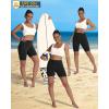 imageWomens High Waisted Long Swim Shorts  57912quot Tummy Control Swim Board Capris Bottoms Swimwear with Liner01black