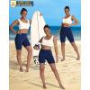 imageWomens High Waisted Long Swim Shorts  57912quot Tummy Control Swim Board Capris Bottoms Swimwear with Liner02navy