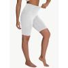 imageWomens High Waisted Long Swim Shorts  57912quot Tummy Control Swim Board Capris Bottoms Swimwear with Liner09white