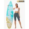 imageWomens High Waisted Long Swim Shorts  57912quot Tummy Control Swim Board Capris Bottoms Swimwear with Liner16grey