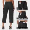 imageWomens Hiking Cargo Capris Comfy Loose with 6 Pockets Lightweight Travel Casual Pants Women Summer 202501black