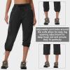 imageWomens Hiking Cargo Capris Comfy Loose with 6 Pockets Lightweight Travel Casual Pants Women Summer 202501black