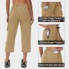 imageWomens Hiking Cargo Capris Comfy Loose with 6 Pockets Lightweight Travel Casual Pants Women Summer 202502khaki