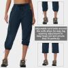 imageWomens Hiking Cargo Capris Comfy Loose with 6 Pockets Lightweight Travel Casual Pants Women Summer 202503navy Blue