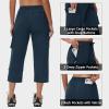 imageWomens Hiking Cargo Capris Comfy Loose with 6 Pockets Lightweight Travel Casual Pants Women Summer 202503navy Blue