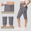 imageWomens Long Shorts 15quot Below The Knee Capri Hiking Shorts Quick Dry Lightweight Outdoor Casual Crop Pants CargoDark Gray
