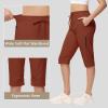imageWomens Long Shorts 15quot Below The Knee Capri Hiking Shorts Quick Dry Lightweight Outdoor Casual Crop Pants CargoDark Red