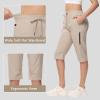 imageWomens Long Shorts 15quot Below The Knee Capri Hiking Shorts Quick Dry Lightweight Outdoor Casual Crop Pants CargoKhaki