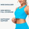 imageWomens Swim Bra Bikini Tops for Under Swim Shirt Sports Swimsuit Top Modest High Neck Removable Padded Quick Dry UPF50Azure Blue