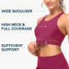 imageWomens Swim Bra Bikini Tops for Under Swim Shirt Sports Swimsuit Top Modest High Neck Removable Padded Quick Dry UPF50Fuchsia