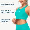 imageWomens Swim Bra Bikini Tops for Under Swim Shirt Sports Swimsuit Top Modest High Neck Removable Padded Quick Dry UPF50Lake Green