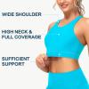 imageWomens Swim Bra Bikini Tops for Under Swim Shirt Sports Swimsuit Top Modest High Neck Removable Padded Quick Dry UPF50Light Blue