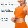 imageWomens Swim Bra Bikini Tops for Under Swim Shirt Sports Swimsuit Top Modest High Neck Removable Padded Quick Dry UPF50Orange