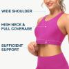 imageWomens Swim Bra Bikini Tops for Under Swim Shirt Sports Swimsuit Top Modest High Neck Removable Padded Quick Dry UPF50Pink