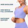 imageWomens Swim Bra Bikini Tops for Under Swim Shirt Sports Swimsuit Top Modest High Neck Removable Padded Quick Dry UPF50Purple