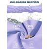 imageWomens Swim Bra Bikini Tops for Under Swim Shirt Sports Swimsuit Top Modest High Neck Removable Padded Quick Dry UPF50Purple