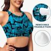 imageWomens Swim Bra Bikini Tops for Under Swim Shirt Sports Swimsuit Top Modest High Neck Removable Padded Quick Dry UPF50Splash