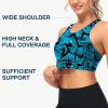 imageWomens Swim Bra Bikini Tops for Under Swim Shirt Sports Swimsuit Top Modest High Neck Removable Padded Quick Dry UPF50Splash