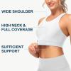 imageWomens Swim Bra Bikini Tops for Under Swim Shirt Sports Swimsuit Top Modest High Neck Removable Padded Quick Dry UPF50White
