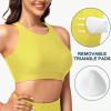imageWomens Swim Bra Bikini Tops for Under Swim Shirt Sports Swimsuit Top Modest High Neck Removable Padded Quick Dry UPF50Yellow