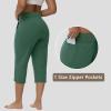 imageWomens Swim Capris Long Shorts Quick Dry UPF 50 Lightweight 2025 Swimming Pants with Zipper PocketsArmy Green