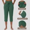 imageWomens Swim Capris Long Shorts Quick Dry UPF 50 Lightweight 2025 Swimming Pants with Zipper PocketsArmy Green