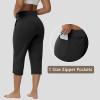 imageWomens Swim Capris Long Shorts Quick Dry UPF 50 Lightweight 2025 Swimming Pants with Zipper PocketsBlack
