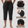 imageWomens Swim Capris Long Shorts Quick Dry UPF 50 Lightweight 2025 Swimming Pants with Zipper PocketsBlack