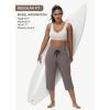 imageWomens Swim Capris Long Shorts Quick Dry UPF 50 Lightweight 2025 Swimming Pants with Zipper PocketsBrown