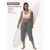 imageWomens Swim Capris Long Shorts Quick Dry UPF 50 Lightweight 2025 Swimming Pants with Zipper PocketsDark Gray